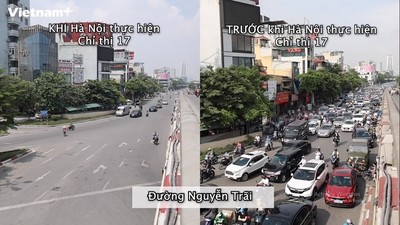 Hình ảnh đường phố Hà Nội trước và sau khi thực hiện Chỉ thị 17