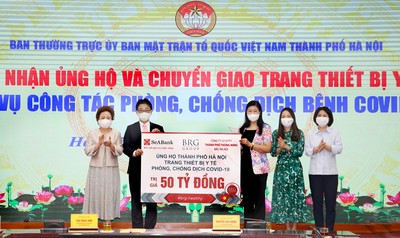 BRG, SEABANK, CTy TP Thông minh ủng hộ Hà Nội 50 tỉ đồng chống dịch