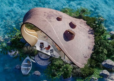 Căn nhà nghỉ độc đáo đặt giữa hồ mang hình dạng một quả tim
