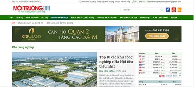 Tạp chí điện tử Môi trường và Đô thị Việt Nam có giao diện mới