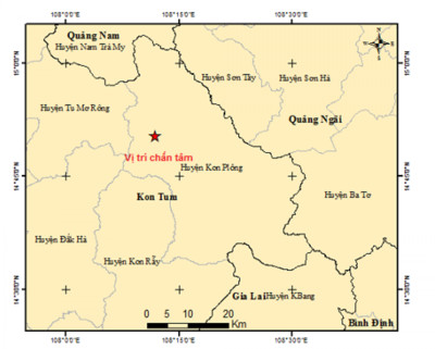 Liên tiếp xảy ra động đất tại huyện Kon Plông, tỉnh Kon Tum