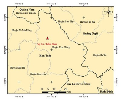 Liên tiếp xảy ra động đất tại Kon Tum