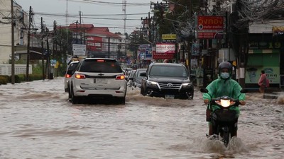 Bão Dianmu gây ra lũ lụt nghiêm trọng ở Thái Lan