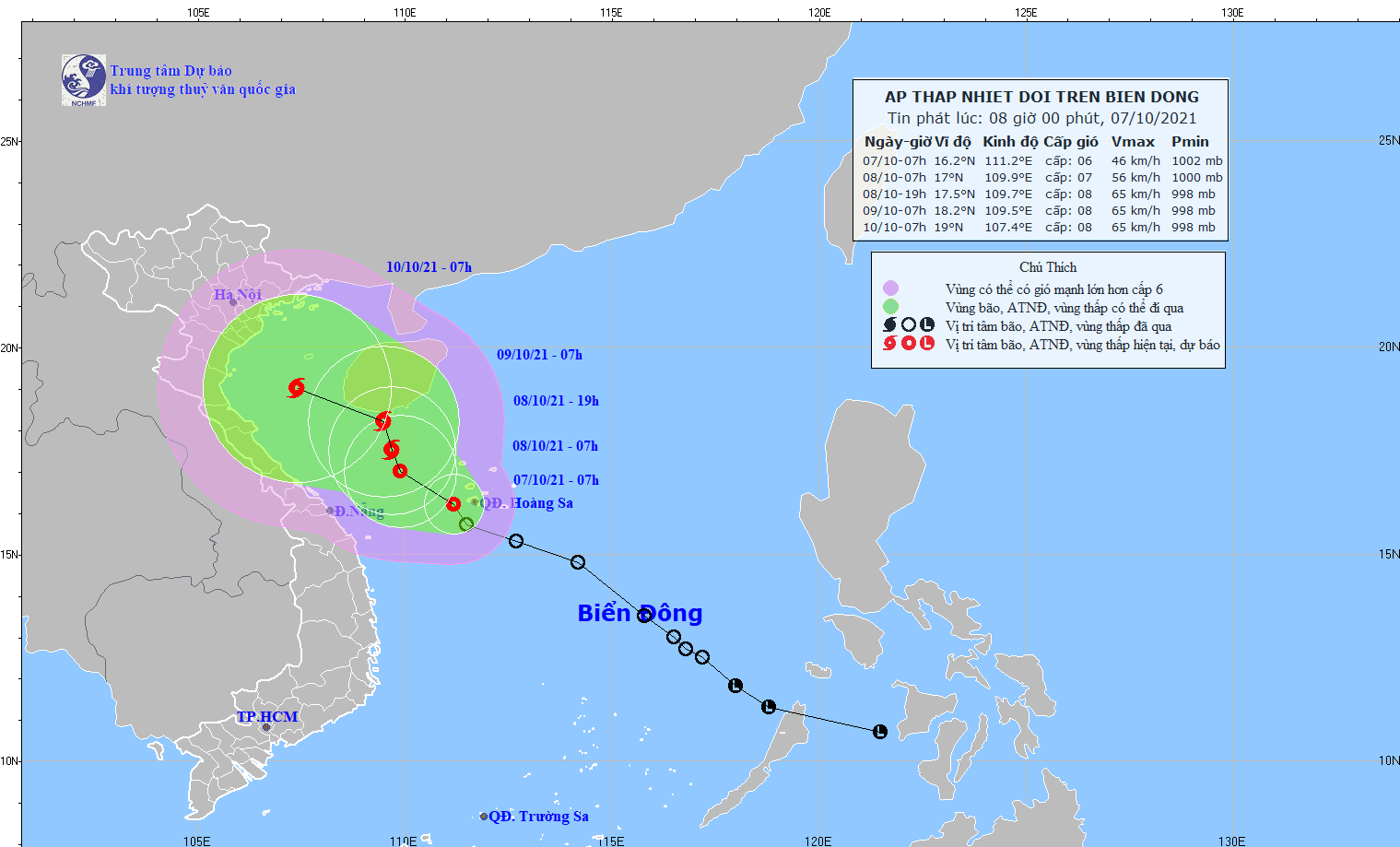 Áp thấp nhiệt đới giật cấp 8, gây mưa lớn tại khu vực miền Trung