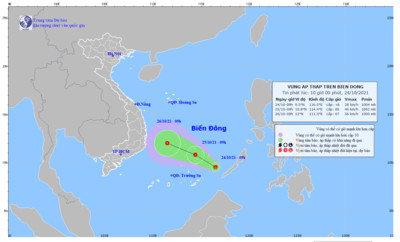 Tin bão mới nhất: Xuất hiện vùng áp thấp trên Biển Đông, khả năng mạnh lên