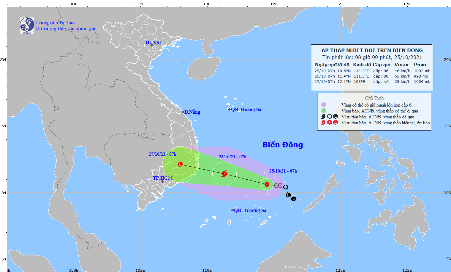 Áp thấp nhiệt đới khả năng mạnh lên thành bão, hướng về bờ biển Bình Định