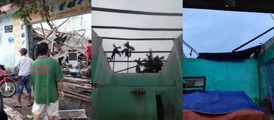 Lốc xoáy làm tốc mái, hư hỏng hàng chục ngôi nhà tại Đà Nẵng
