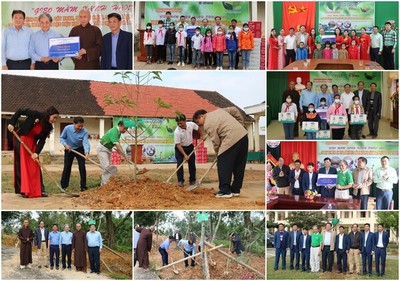 Tạp chí Kinh tế Môi trường trao quà từ thiện, trồng cây tại Nghệ An