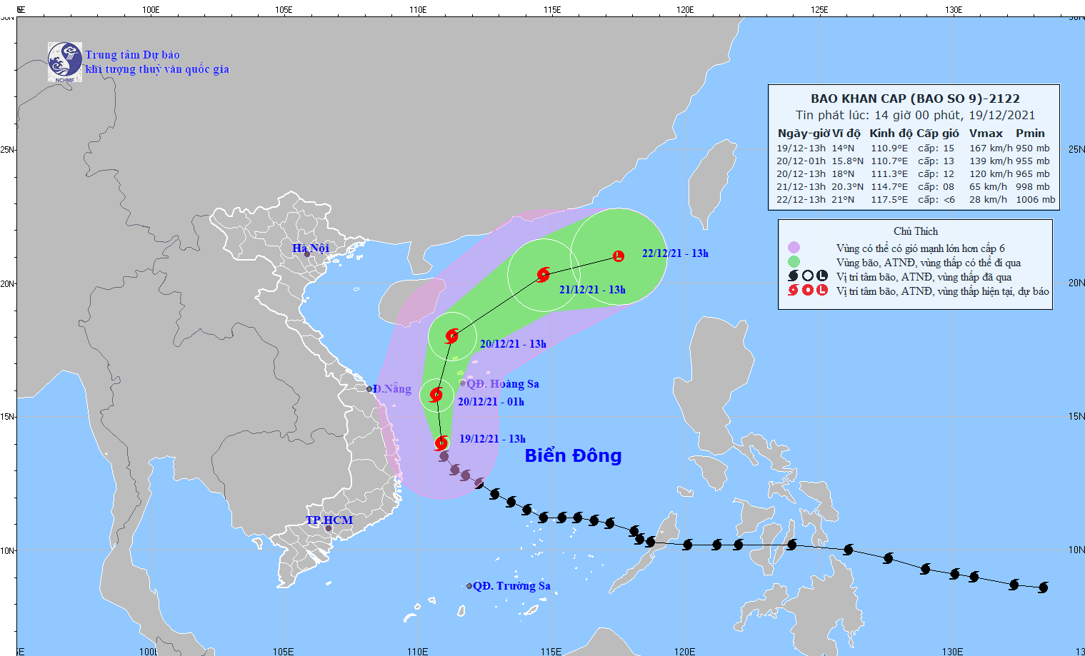 Siêu bão RAI giảm đi một cấp, từ Quảng Ngãi- Phú Yên gió giật cấp 6