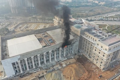 Cháy Toà án nhân dân TP Hà Nội khi đang hoàn thiện