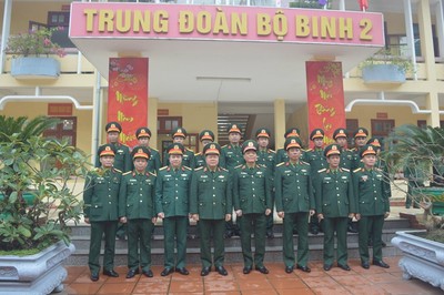 Trung tướng Ngô Minh Tiến, thăm và chúc tết cán bộ, chiến sỹ Trung đoàn 2, Sư đoàn 395, Quân Khu 3