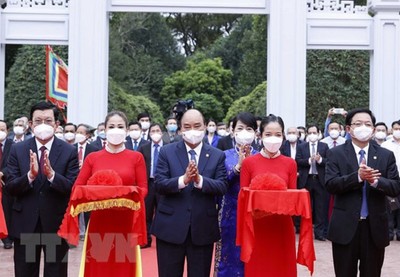 Chủ tịch nước Nguyễn Xuân Phúc dự lễ khánh thành Đền thờ Tây Sơn Tam Kiệt