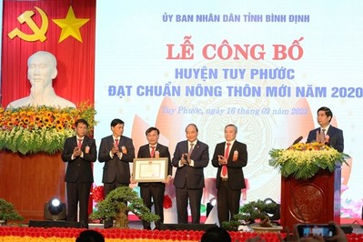 Chủ tịch nước dự lễ công bố​ huyện Tuy Phước (Bình Định) đạt chuẩn nông thôn mới năm 2020
