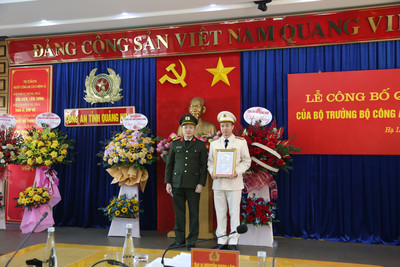 Quảng Ninh có Phó Giám đốc Công an mới