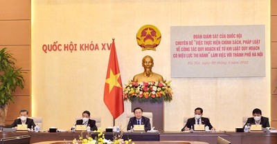 Chủ tịch Quốc hội dự cuộc làm việc về giám sát công tác quy hoạch Hà Nội