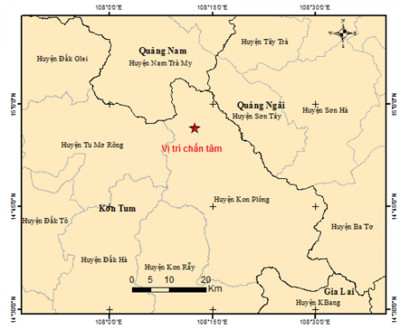 Kon Tum: Xảy ra động đất 3,3 độ Richter tại huyện Kon Plông