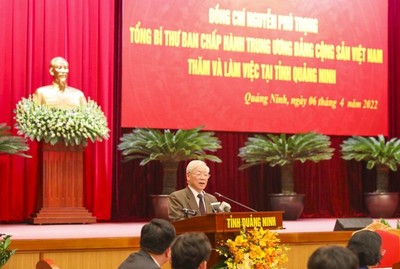 Toàn văn phát biểu của Tổng Bí thư Nguyễn Phú Trọng tại buổi làm việc với Ban lãnh đạo Quảng Ninh