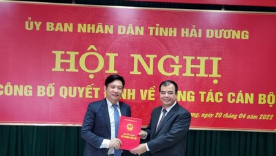Bổ nhiệm Trưởng ban Quản lý các khu công nghiệp tỉnh Hải Dương