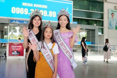 Sau đăng quang, Hoa hậu Nguyễn Như Quỳnh, Trương Phương Nga và Phùng Hiểu Anh rạng rỡ ngày về nước