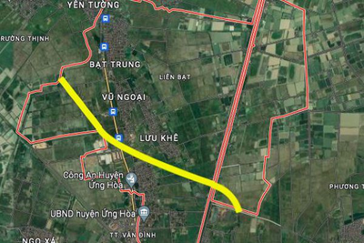Đường sẽ mở theo quy hoạch ở xã Liên Bạt, Ứng Hoà, Hà Nội