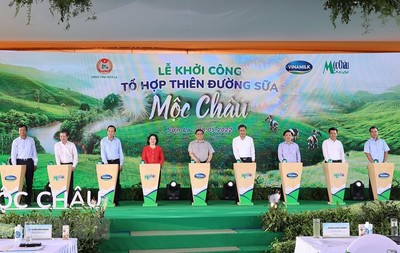 Hình ảnh Thủ tướng dự khởi công dự án Tổ hợp Thiên đường sữa Mộc Châu