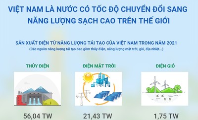 Việt Nam có tốc độ chuyển đổi sang năng lượng sạch cao trên thế giới