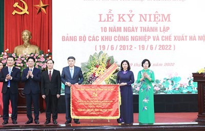 Kỷ niệm 10 năm ngày thành lập Đảng bộ các Khu công nghiệp và Chế xuất Hà Nội