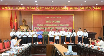 Thái Bình thành lập Ban Chỉ đạo phòng chống tham nhũng, tiêu cực
