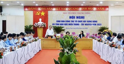 Hội nghị giao ban công tác xây dựng Đảng 9 tỉnh miền Trung – Tây Nguyên