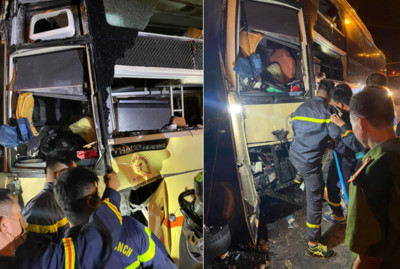 Nghệ An: Xe khách đâm xe bồn cùng chiều khiến 20 người thương vong