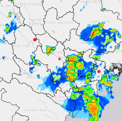 Hà Nội sắp đón mưa lớn khu vực nội thành trong khoảng 30 phút nữa