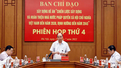 Chủ tịch nước Nguyễn Xuân Phúc chủ trì Phiên họp thứ 4 Ban Chỉ đạo xây dựng Nhà nước pháp quyền