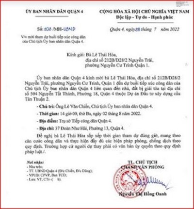 TP.Hồ Chí Minh: UBND quận 4 thực hiện Kết luận của Thanh tra Chính phủ