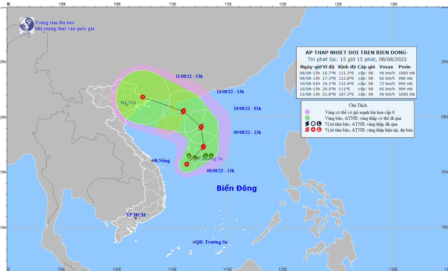 Áp thấp nhiệt đới trên Biển Đông có khả năng mạnh lên thành bão số 2