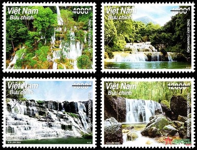 Bộ tem giới thiệu 4 thác nước nổi tiếng của Việt Nam đã được phát hành
