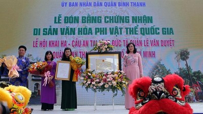 Lễ hội Khai Hạ-Cầu An đón nhận bằng chứng nhận di sản văn hóa phi vật thể Quốc gia
