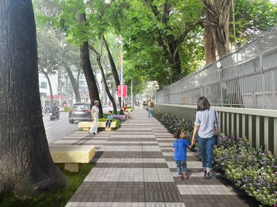 TP.Hồ Chí Minh hoàn thành cải tạo vỉa hè quanh Hồ Con Rùa
