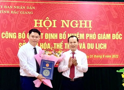 Công bố Quyết định bổ nhiệm Phó Giám đốc Sở Văn hóa, Thể thao và Du lịch tỉnh Bắc Giang