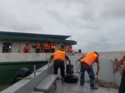 Tàu chở hơn 1.000 tấn dầu DO gặp nạn trên vùng biển tỉnh Thái Bình