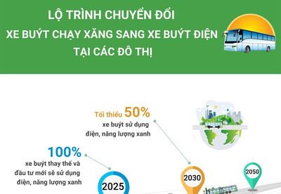 Từ năm 2025, 100% xe buýt thay thế, đầu tư mới tại đô thị sử dụng điện, năng lượng xanh