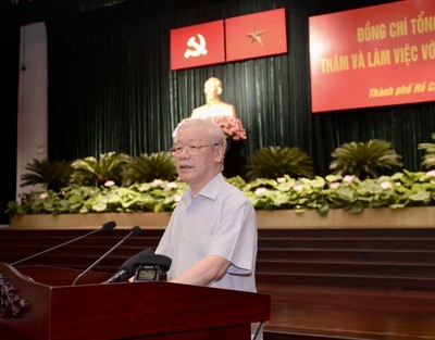 Toàn văn phát biểu của Tổng Bí thư Nguyễn Phú Trọng tại buổi làm việc với Thành ủy TP.HCM