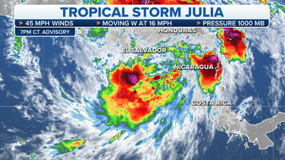 Nguy cơ lũ lụt, sạt lở đất đe doạ Trung Mỹ và Mexico do ảnh hưởng của bão Julia