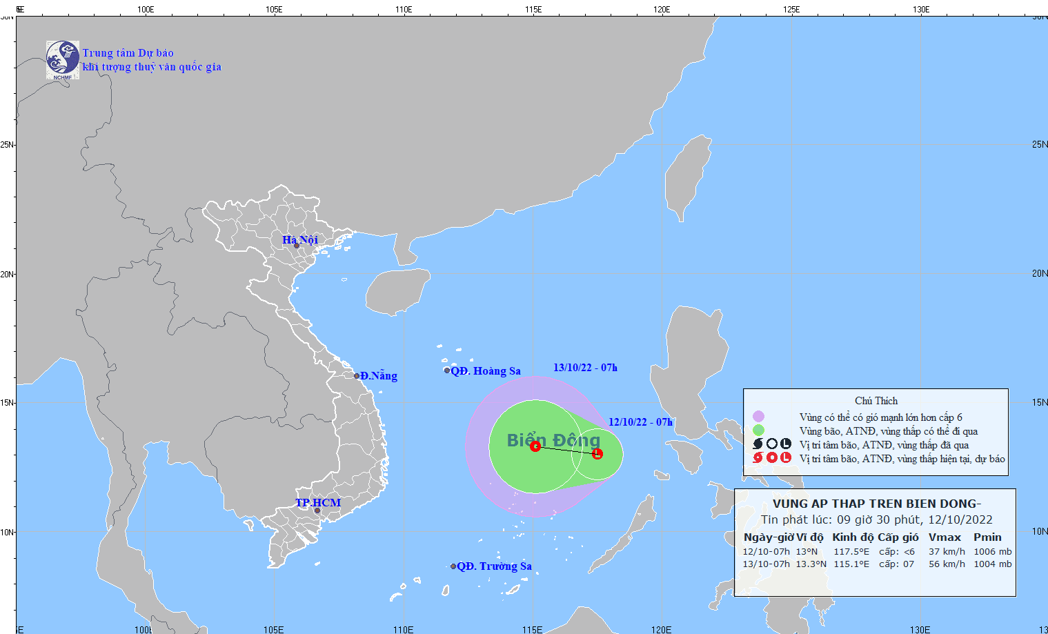 Vùng áp thấp đang hình thành ở Biển Đông, miền Trung đón mưa lớn