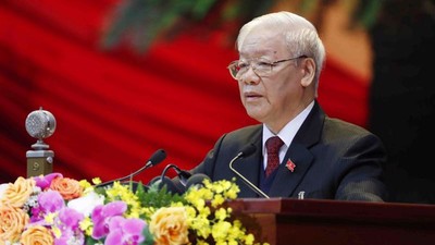 Tổng bí thư Nguyễn Phú Trọng chúc mừng Tổng bí thư Tập Cận Bình tái đắc cử