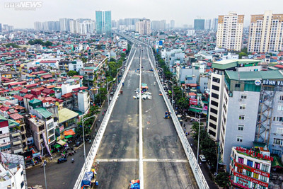 Diện mạo cầu cạn 10.000 tỷ đồng đi qua 4 quận Hà Nội trước ngày thông xe