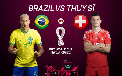 VTV2 Trực tiếp bóng đá Brazil vs Thụy Sĩ 23h hôm nay 28/11 World Cup 2022