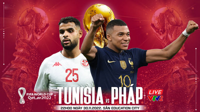 VTV2 Trực tiếp bóng đá Tunisia vs Pháp 22h hôm nay 30/11 World Cup 2022