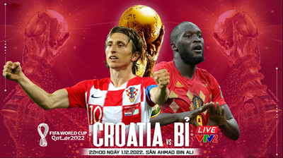 Link xem trực tiếp bóng đá Croatia vs Bỉ 22h hôm nay 1/12 trên VTV2