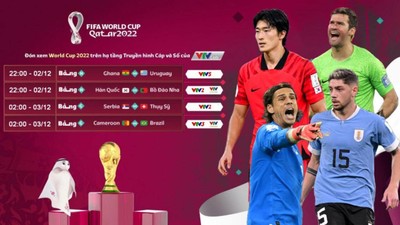 Lịch thi đấu World Cup 2022 hôm nay 2/12 và rạng sáng 3/12 trên VTV5, VTV2, VTV3