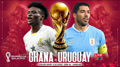 Link xem trực tiếp bóng đá Ghana vs Uruguay 22h hôm nay 2/12 trên VTV5